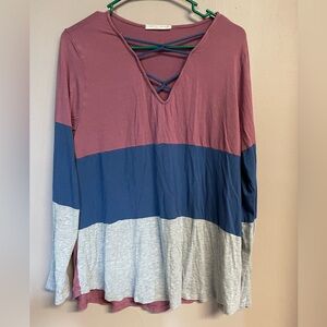 🌸Twenty Second Color Block Top